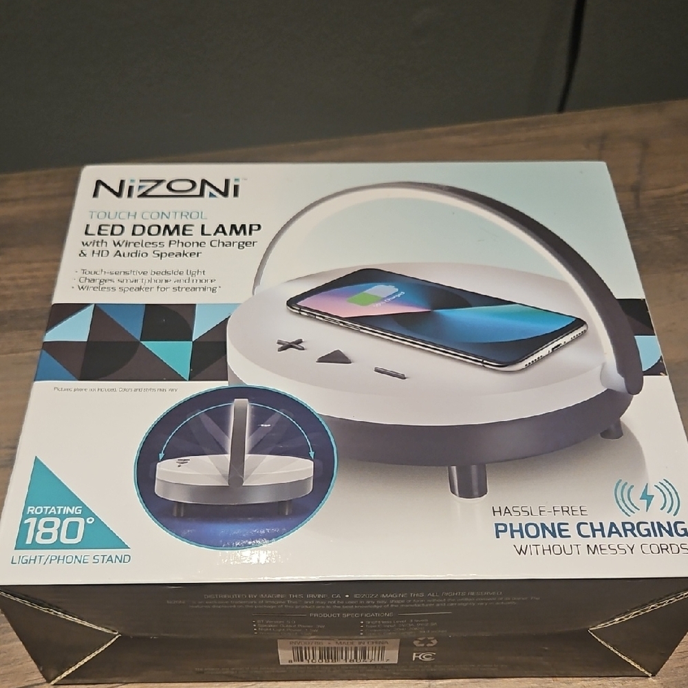Nizoni LED Dome Lamp with Wireless Phone Charger